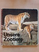 Altes Papp-Fotobuch, Tierbuch. Unsere Zootiere. Jürg Klages