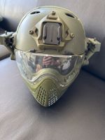 Airsoft Helm mit Maske Grün (Verstellbar & Abnehmbar)
