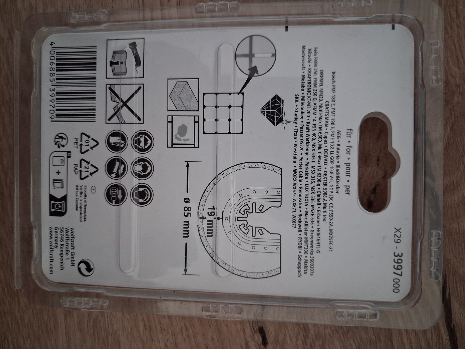 Tutti gli attrezzi: Wolfcraft Lama diamantata segmentata 85mm - NUOVA! – Nuovo e nell'imballaggio originale da Jona venduto da wil_5s9h 1