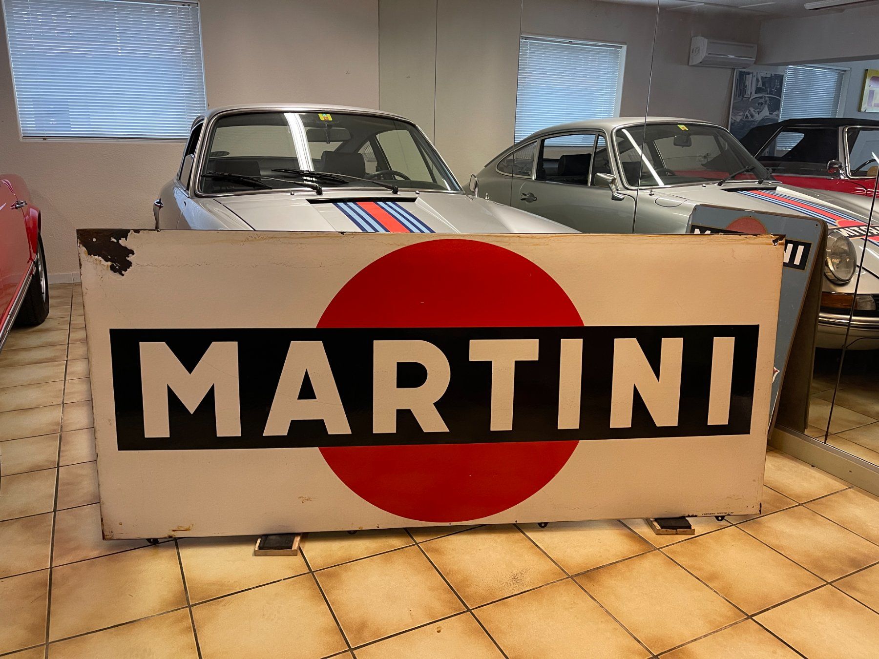 Martini Insegne: Original grosse seltene Martini Email Tafel 2 Meter Länge – Usato da Flüelen venduto da pagode2