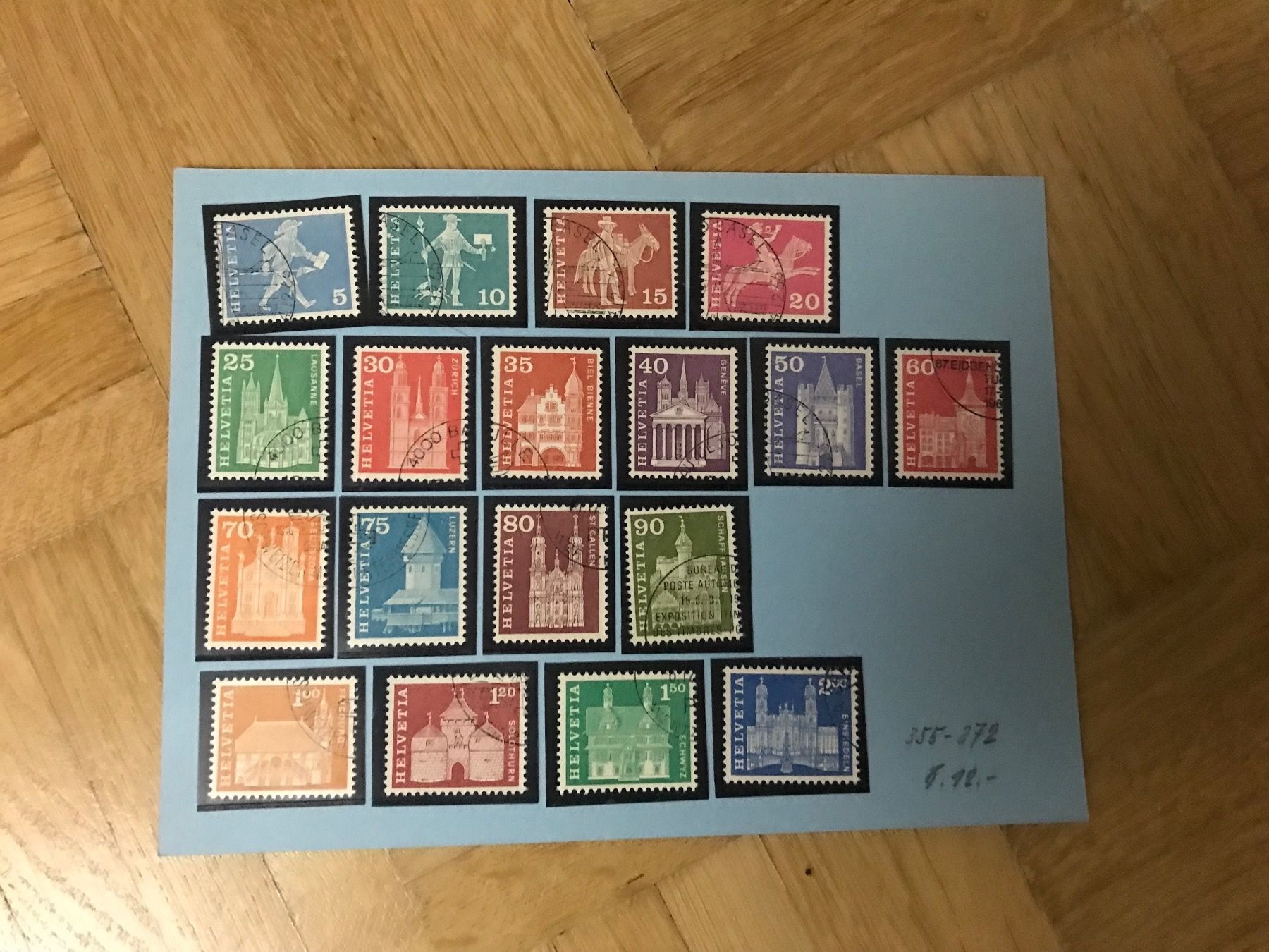 Alle Briefmarken: 1960-1968. Postgeschichtliche Motive. 355-372 – Gebraucht aus stäfa von brandy66