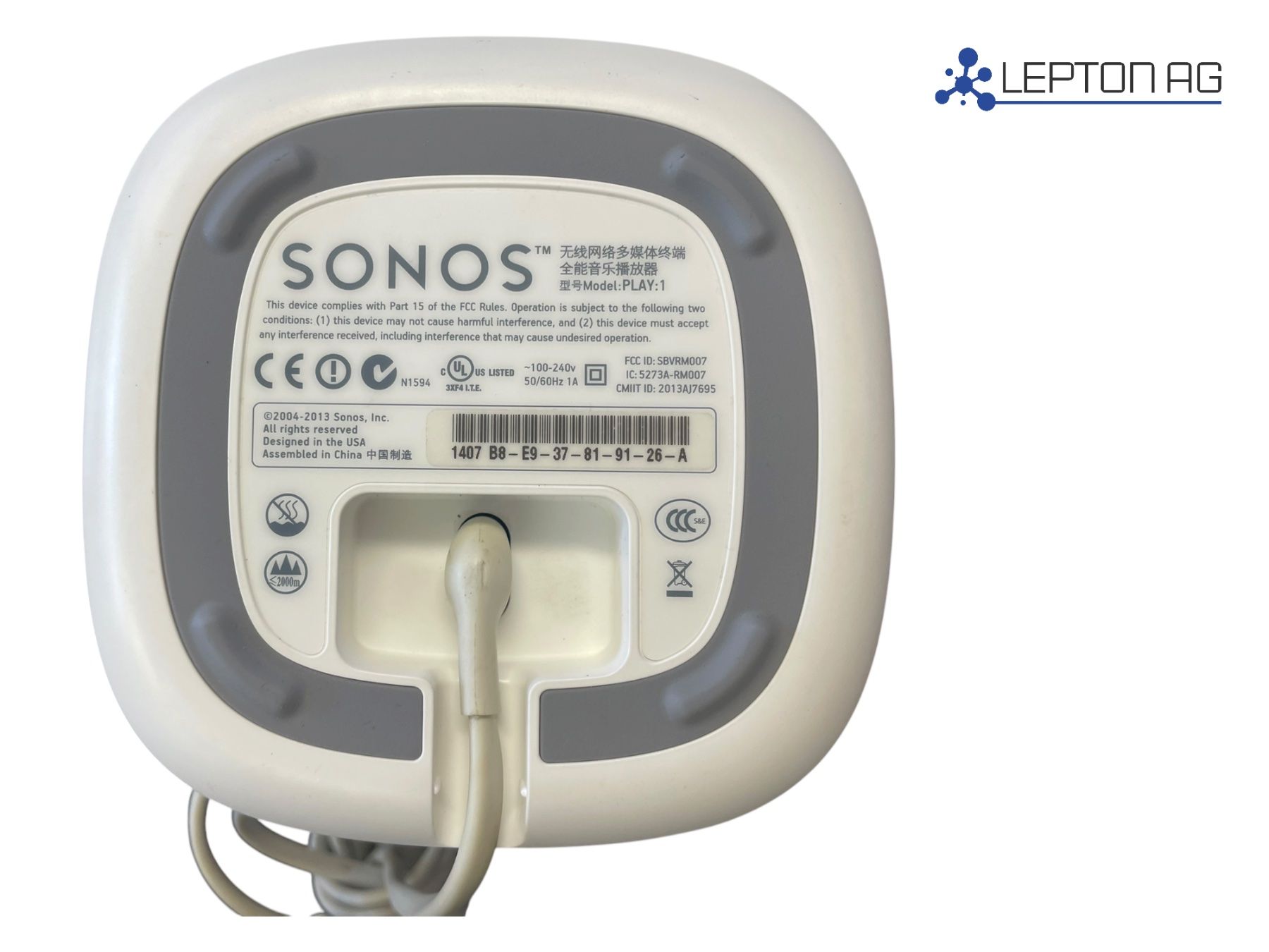Sonos Audio- & Mediensysteme: Sonos Play 1 Gen 1, weiss – Gebraucht aus Niederdorf von LeptonAG 2