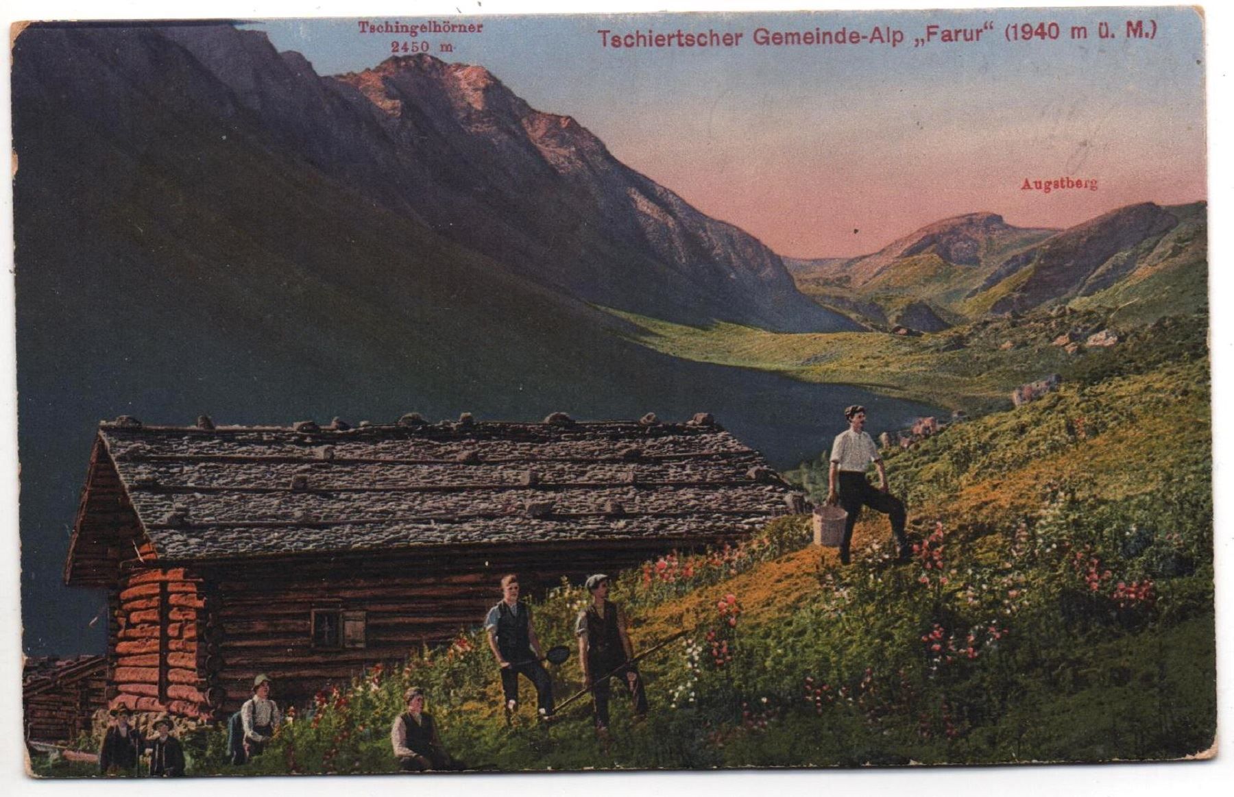 Cartoline postali: TSCHIERTSCHEN Landwirtschaft Alp Farur – Usato da Jona venduto da philajona