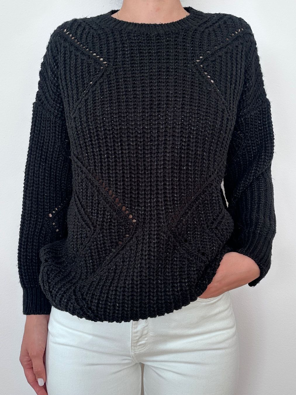 Pullover & Sweatshirts: Schwarzer Strickpullover, Grösse S – Gebraucht aus Kriens von MeinKleiderschrank