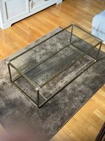 Westwing Couchtisch Glas Gold 110x50x36 cm | Guter Zustand