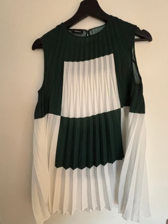 Akris Tunika Top, Gr. 38, Grün/Weiss, Sommer Sale!