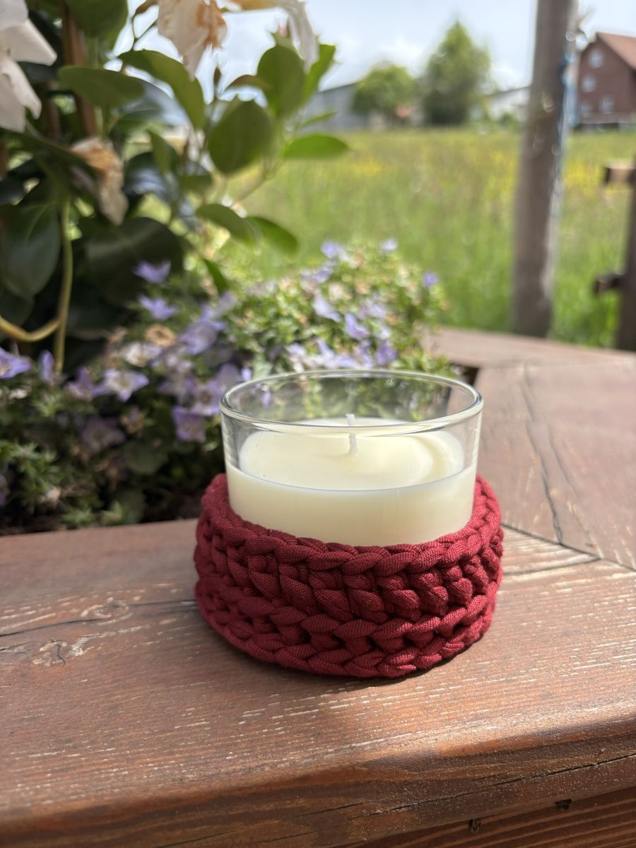 Candele: kleines Geschenk Duftkerze mit häkelhülle – Nuovo (secondo la descrizione) da Bichwil venduto da VintaCraftStudio
