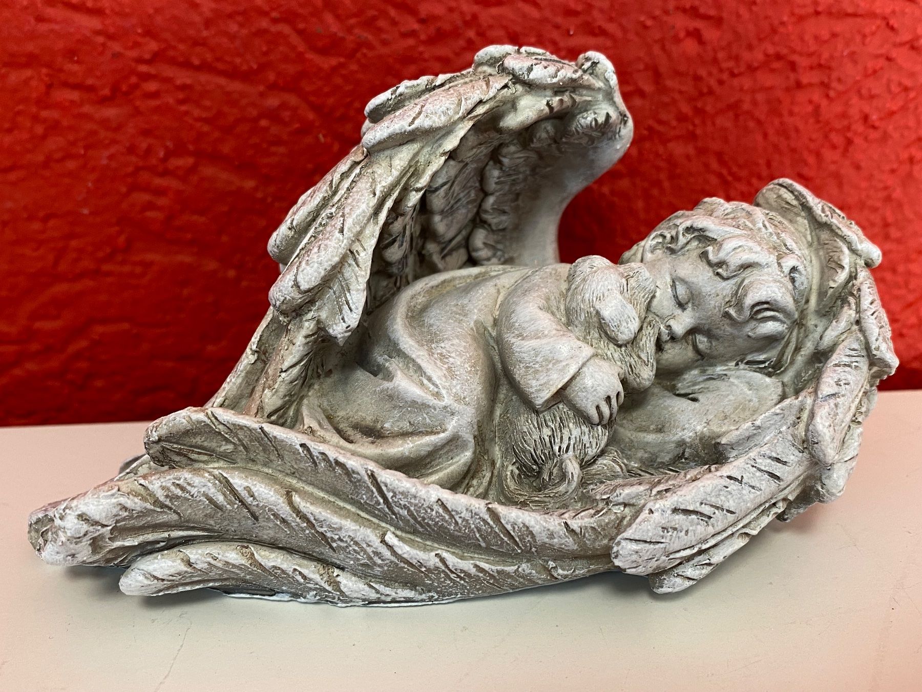 Statuette: Süsser Schutzengel, Engel mit Hund- Neu – Nuovo e nell'imballaggio originale da Zäziwil venduto da Emlea