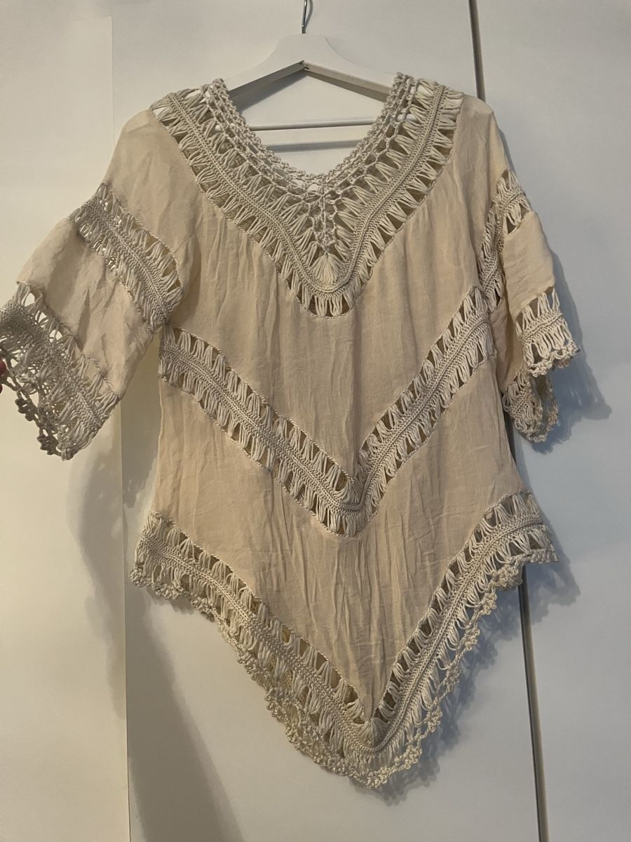 Tuniche: Hübsche Sommer Tunika mit Spitze, beige, Grösse S-M – Nuovo (secondo la descrizione) da Gockhausen venduto da Lali013 1