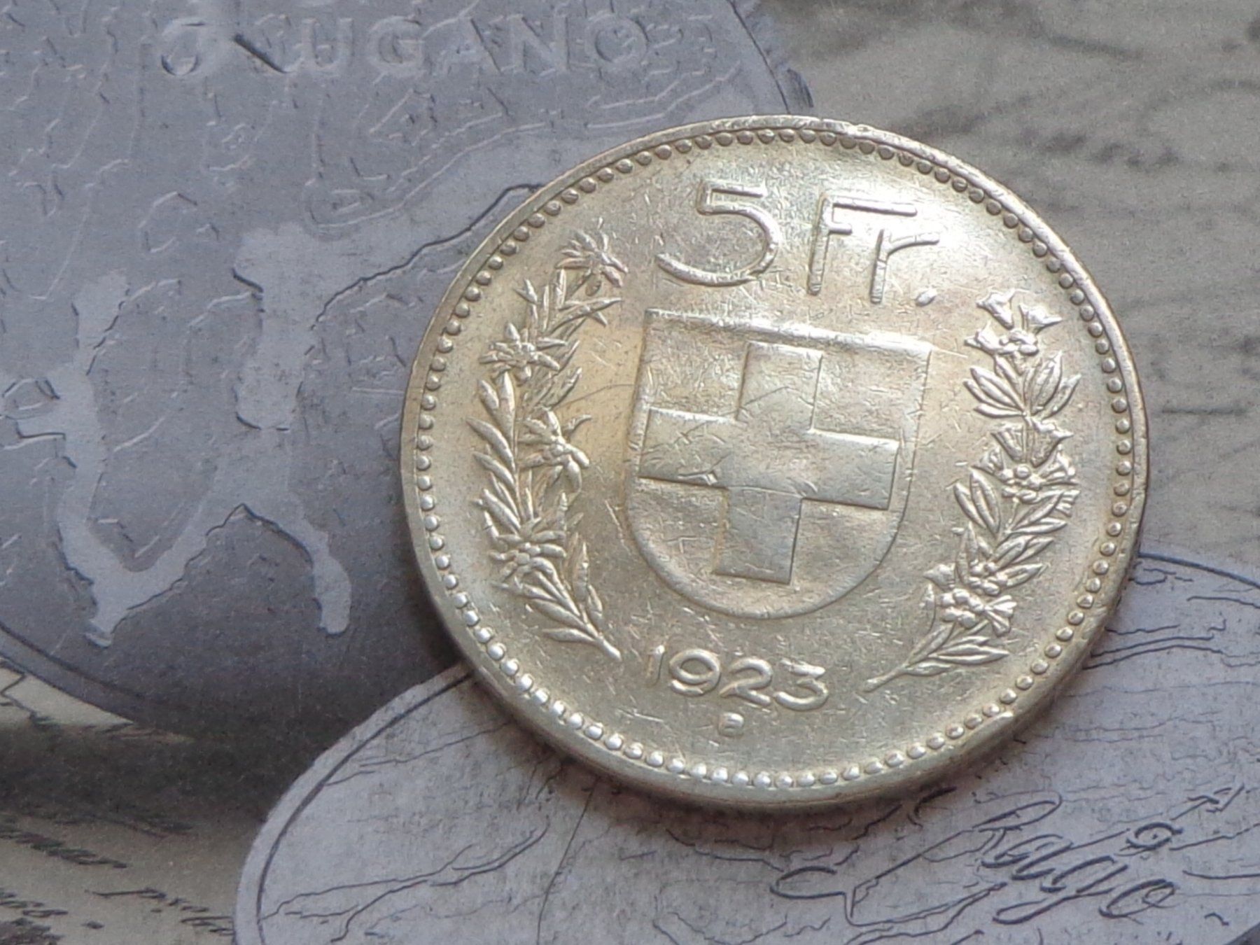 Tutti le monete: 5 Fr. 1923 B - Très belle pièce – Usato da Pully venduto da UCA01