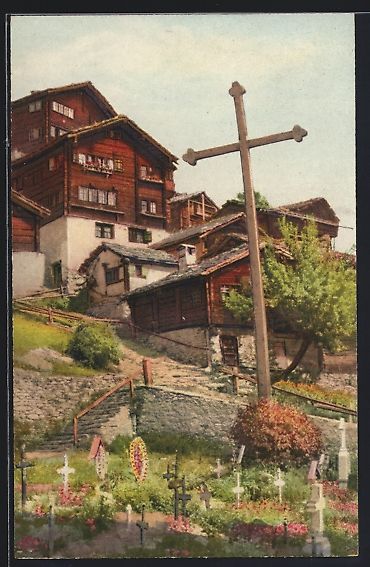 Cartoline postali: AK Törbel, Teilansicht mit Friedhof – Usato da Berlin venduto da bartko-reher