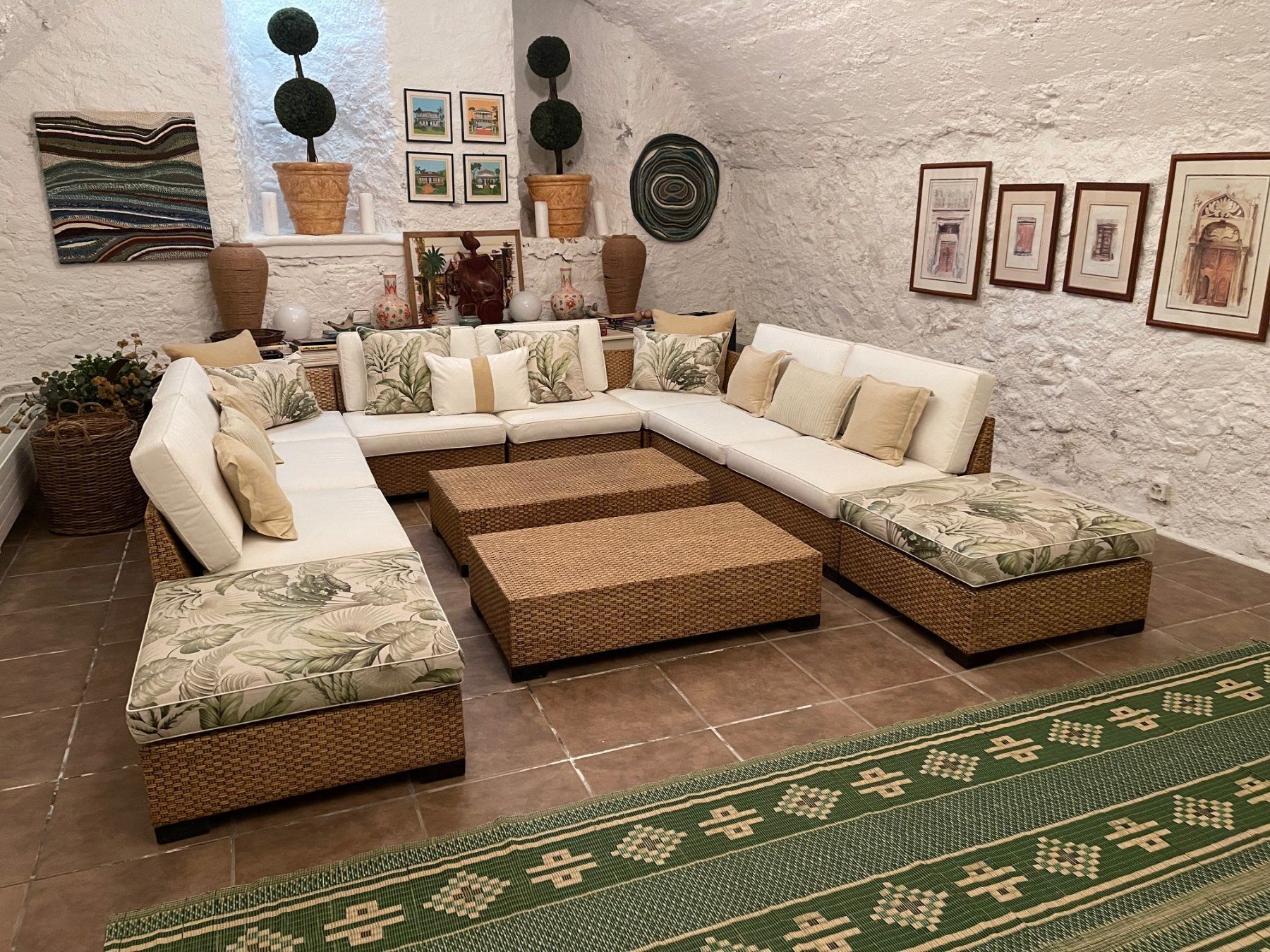 Divani: Set de sofa et modules en rotin naturel – Usato da Aubonne venduto da top_j5lh