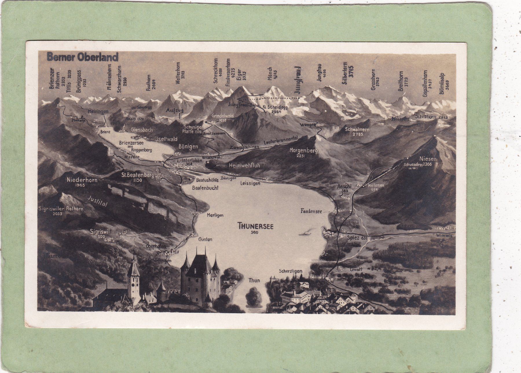 Ansichtskarten: Thunersee Thun Berner Oberland 1930 – Gebraucht aus Herisau von Lisegrat2008
