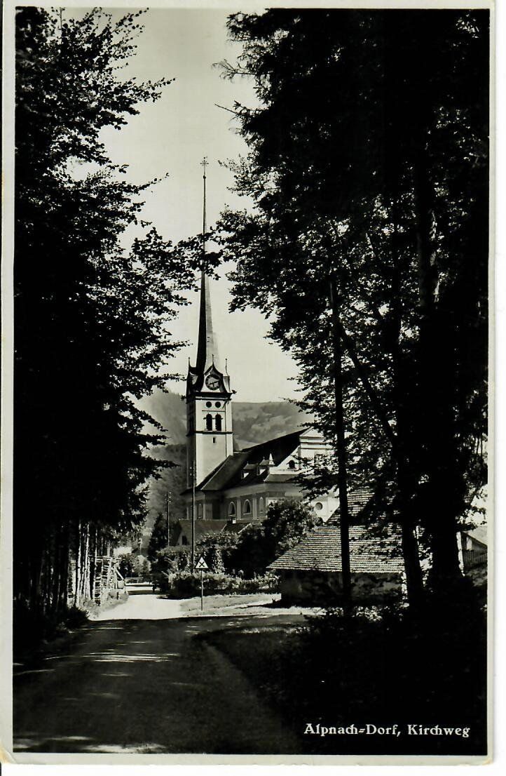 Cartoline postali: Alpnach Dorf Kirchweg – Usato da Hochdorf venduto da Ziegel-16