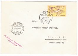 Lettre du Vol Lugano-Chaux-de-Fonds du 28.IV.49