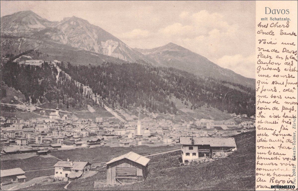 Cartoline postali: Davos // 1904 uralt // mit Schatzalp – Usato da Basel venduto da intermezzo12