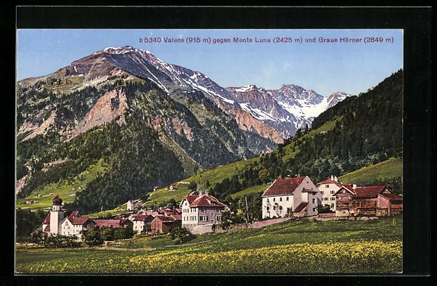 Cartoline postali: Valens, Ortsansicht gegen Monte Luna u.  – Usato da Berlin venduto da bartko-reher