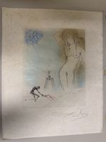 Radierung von Salvador Dali, signiert, mit Vergoldung