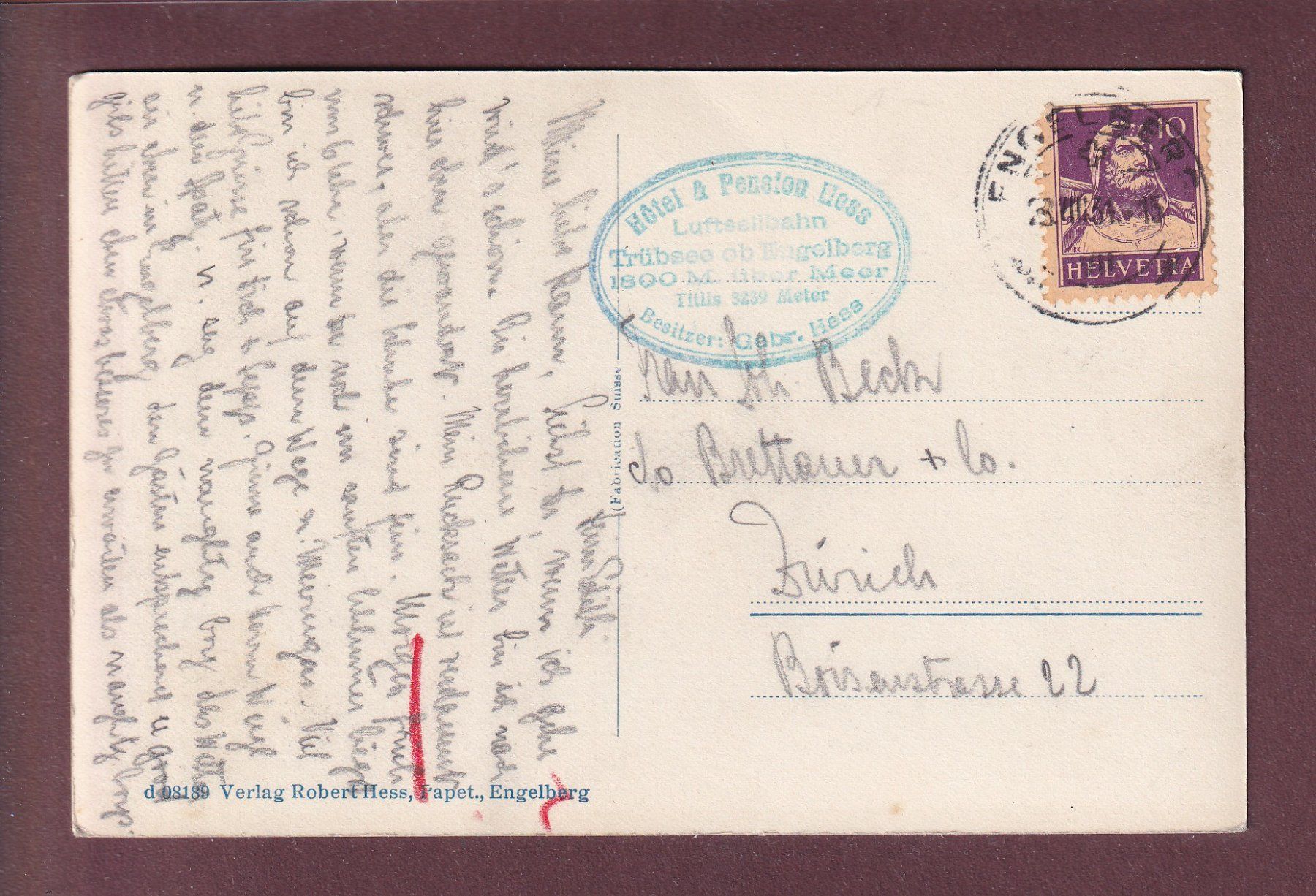 Ansichtskarten: JOCHPASS-SEE - Wendenstöcke - 1931 – Gebraucht aus Pully von nicecards 1