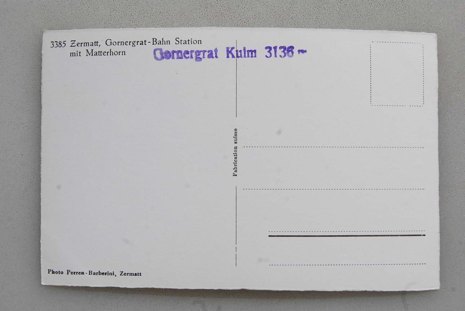 Cartoline postali: AK Zermatt, Gornergrat-Bahn Station – Usato da Rüfenacht BE venduto da Toro06 1