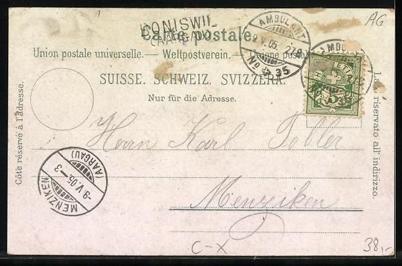 Cartoline postali: Litho Boniswil, Bahnhof, Handlung Hollig – Usato da Berlin venduto da bartko-reher 1