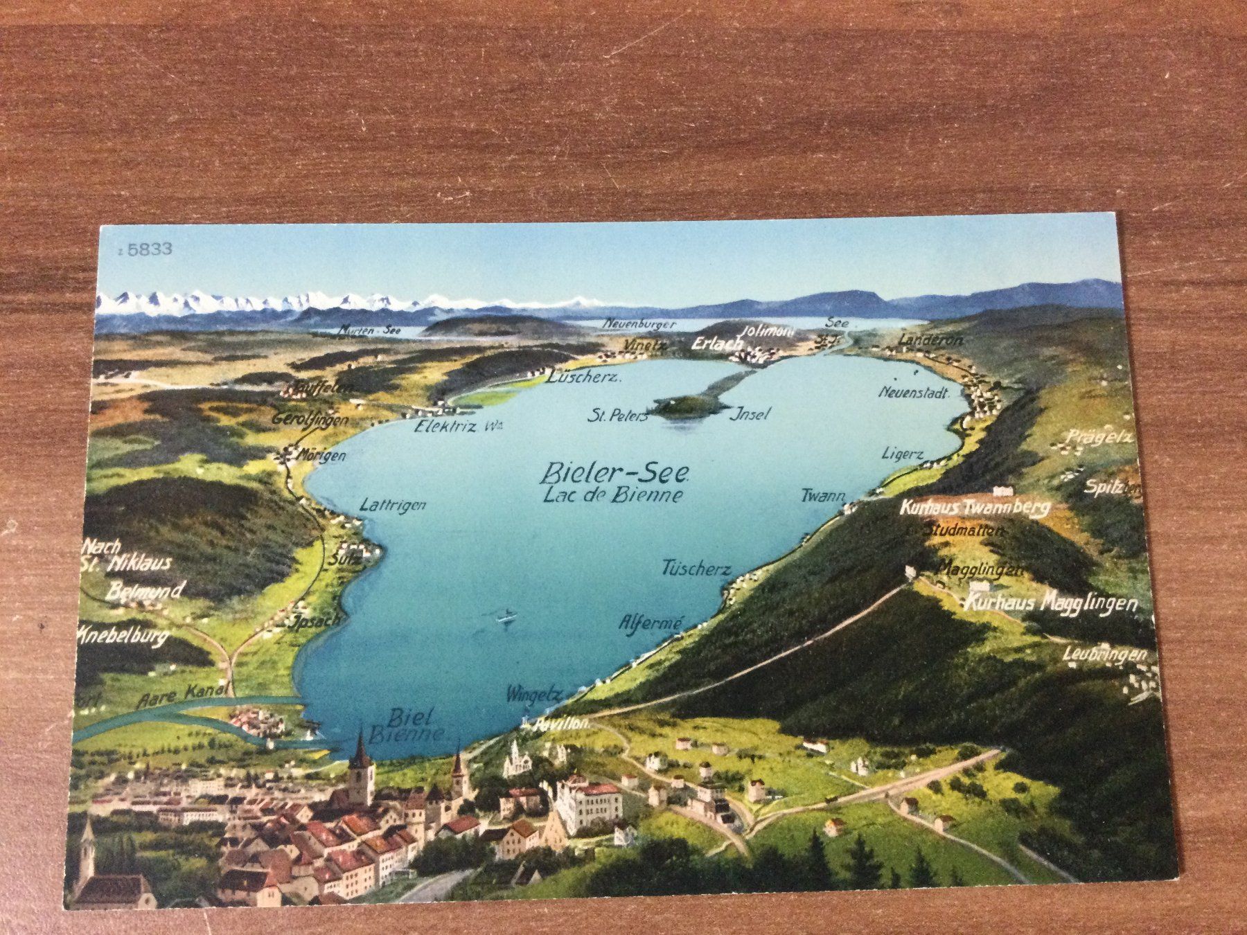 Cartes postales: Antike Ansichtskarte Bieler-See Lac de Bienne mit Magglingen – D'occasion à Wangen SZ par kuriosum12