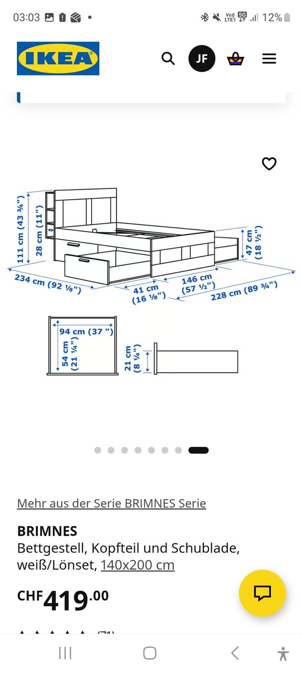 Ikea Letti: Brimes Ikea Bett 140x200 – Usato da Hettlingen venduto da Feldi98 1