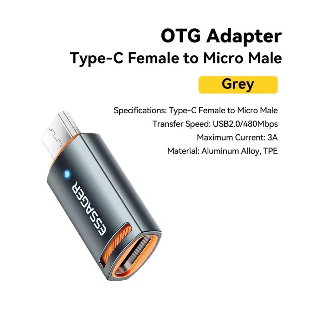 Laufwerke & Adapter: ESSAGER USB-C auf Micro USB Adapter - OTG – Neu und originalverpackt aus Romanshorn von pfimex