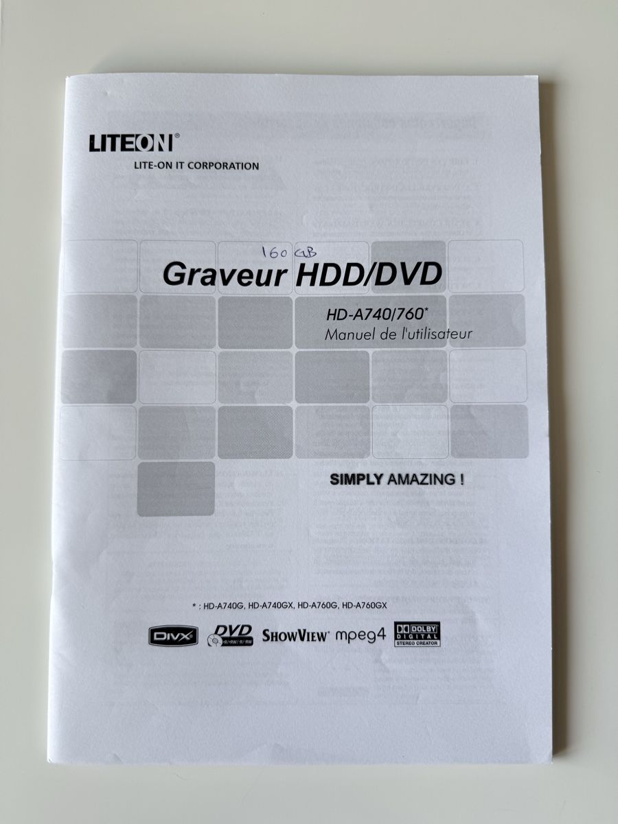 Registratori: Lite-on Code Free Graveur HDD/DVD 160GB – Usato da Epalinges venduto da Lily2006 2