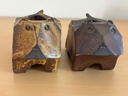 Kerzenständer Keramik Japanisch Wabi-Sabi Stil handgefertigt