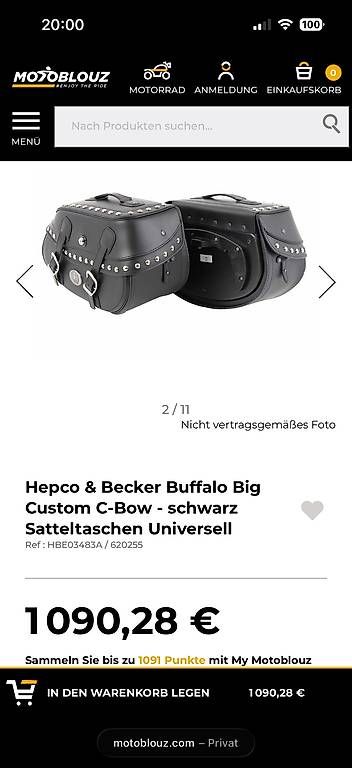 Valigie: Hepco & Becker Big Buffalo C-Bow Leder, Seitentaschen – Usato da Zürich venduto da 2-m.