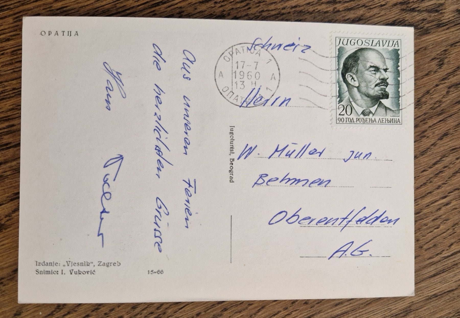Cartoline postali: Opatjia, Ex-Jugoslavien 1960 – Usato da Ebikon venduto da Donar50 1