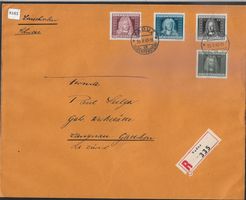FL 1941: Regierende Fürsten I Zu 162-165 Mi 198-201 R-Brief