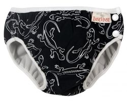 Badewindel, Babybadehose schwarz Echse Gr. M 7-10kg SALE