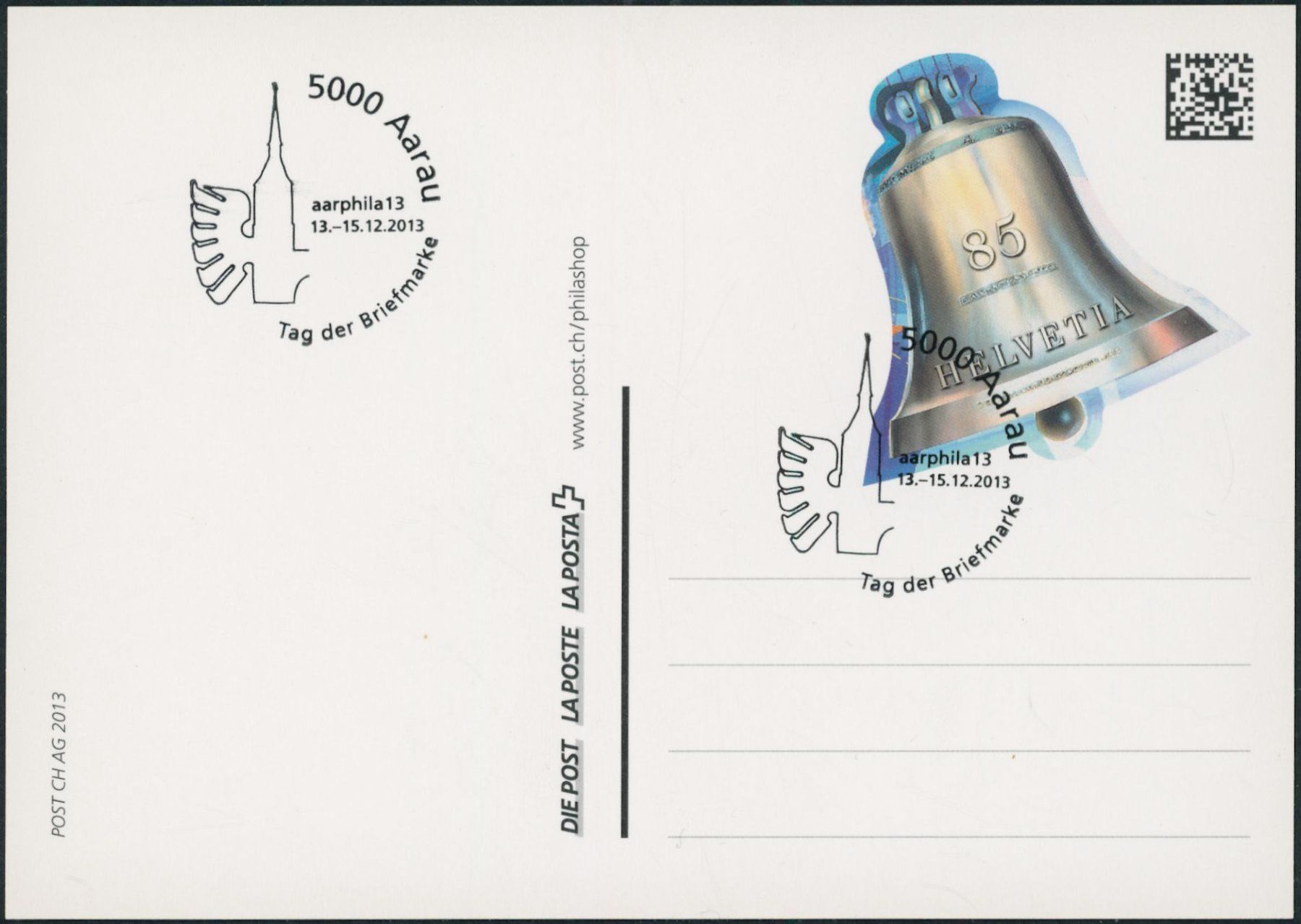 Tous les timbres: 2013 - Tag der Briefmarke - Aarau - Bildpostkarte – D'occasion à Schindellegi par leecollect