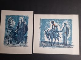 SENN CONRAD 2   LITHOGRAPHIEN SIGNIERT GRÖSSE 40X30  40X36CM