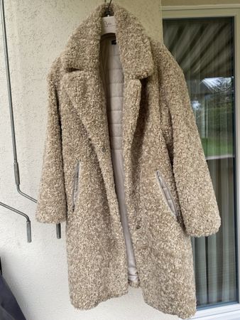 Esprit Teddyfellmantel Beige Grösse M