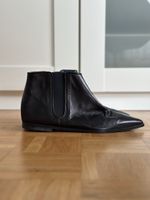 Leder Stiefeletten, Schwarz, Grösse 40, NEU