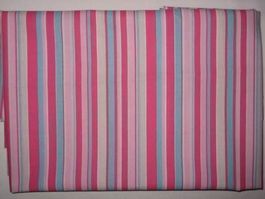 Baumwollstoff pink/rosa/türkis gestreift Reststück