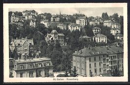 St. Gallen, Strassenpartie mit Rosenberg