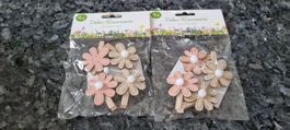 Deko-Klammern, Frühling, Holz, Blumen, 2 Packungen, Neu!
