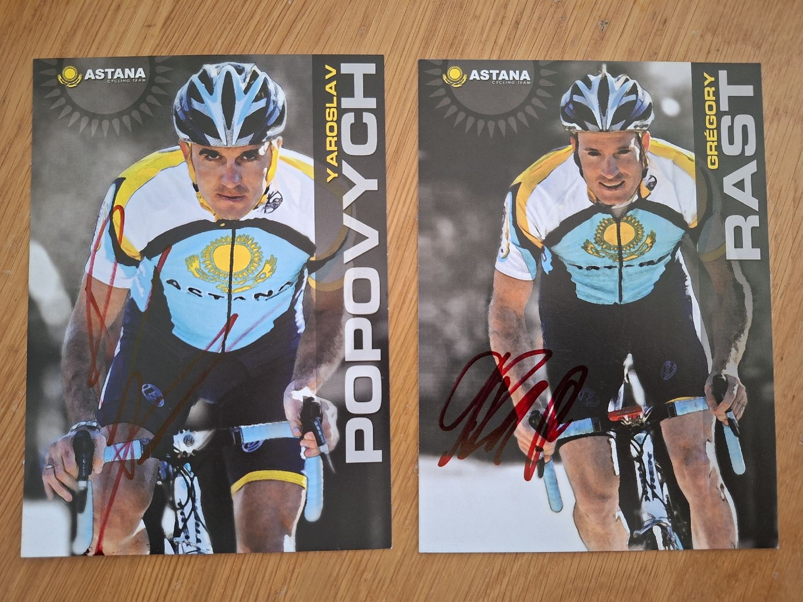 Autographes: Popovych / Rast Autogrammkarten Team Astana – D'occasion à Thun par wuschu