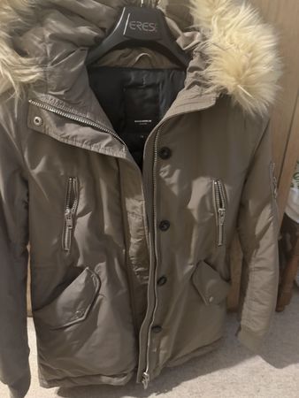 Damen Parka Rockandblue beige Grösse 34 Kapuze mit Fell
