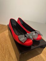 Giuseppe Zanotti Ballerinas Rot mit Kristall-Schleife, G36.5
