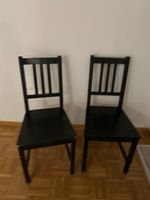 Schwarze Holzstühle, 3 Stück, stabil, ideal für Garten