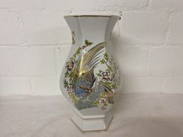 Exotische Vintage Vase mit Vogelmotiv, ein Blickfang!