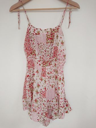Damen Jumpsuit Gr. S Ivory geblümt