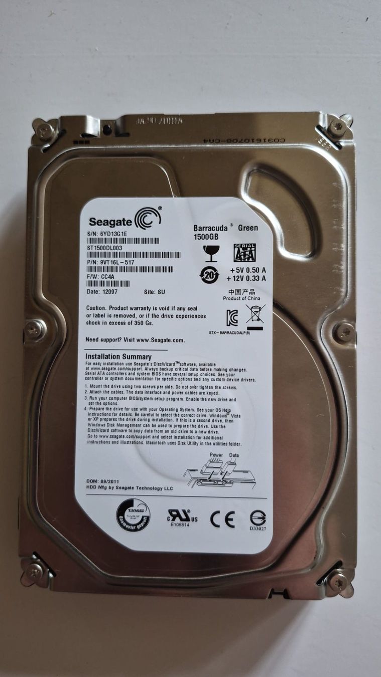 Seagate Harddisks: Seagate Barracuda 1.5TB HDD – Gebraucht aus Zürich von Timothy