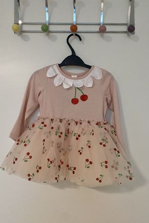 Süsses Babykleid mit Kirschmotiv - Gr. 74/80 NEU