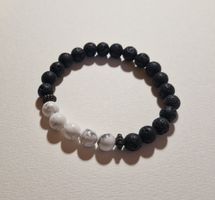 Bracelet Pierre de Lave & Howlite – Calme & Sérénité